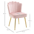 Velvet-Feel Shell Accent Chair - Pink