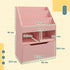 Kids Bookshelf, Toy Organiser, with Storage Drawer, Wheels - Pink