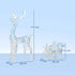 Lighted Christmas Reindeer with Sleigh, Outdoor Yard Reindeer with 170 Warm White LED Lights, Holiday Decor with Stakes, Waterproof, Silver