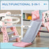 3 in 1 Baby Slide for Indoor Use with Climber, Basketball Hoop, Basketball, for Ages 18-36 Months - Pink