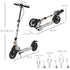 Teen/Adults Aluminium Folding Kick Scooter w/ Shock Mitigation System Silver