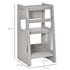 Kids Step Stool, with Adjustable Platform and Non-Slip Mat – Grey