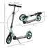 One-click Folding Kick Scooter for 14+ w/ Adjustable Handlebar, Push Scooter with Kickstand, Dual Brake System, Shock Absorber, 200mm Wheels & ABEC-9 Bearings