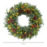 60" Cone and Berry Christmas Wreath, with LED Lights