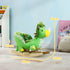 Baby Rocking Dinosaur with Animal Sounds, Safety Belt, Wooden Base, for Toddlers 18-36 Months, Green