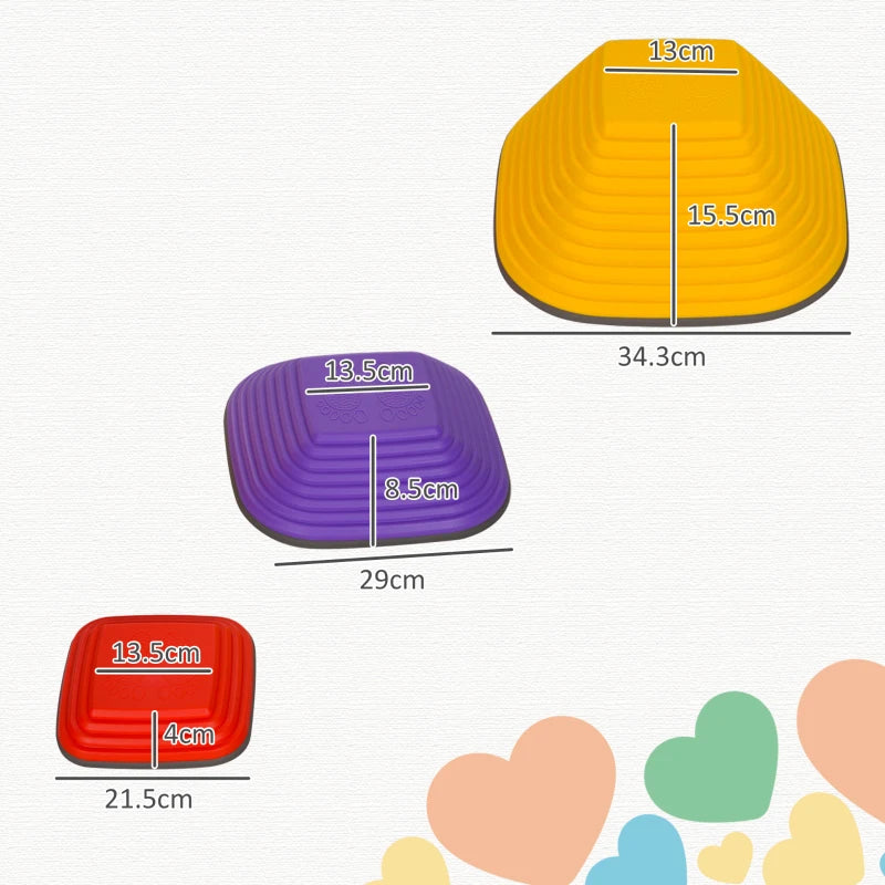 Balance Stepping Stones for Kids, 6-Piece Non-Slip Stackable River Stones, Obstacle Courses for Balance and Motor Skill