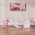 3 in 1 Kids Slide with Climber, Basketball Hoop and Ball, Giraffe Shape Climber Slide for Indoor Kids Age 1-3, Pink
