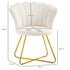 Velvet-Feel Lotus Petal Accent Chair - Cream