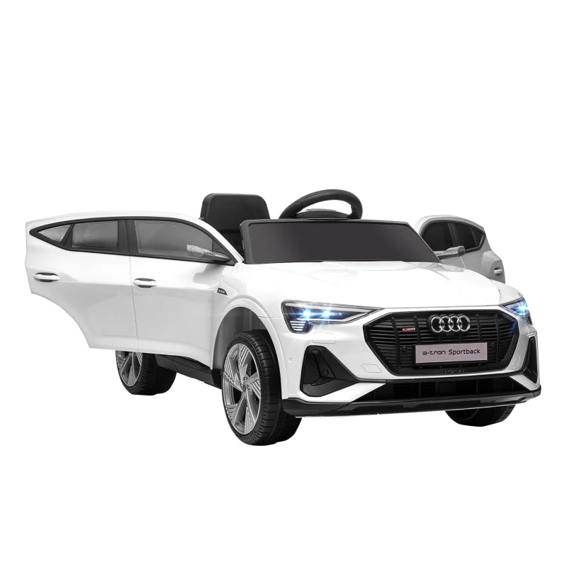 12V Kids Electric Ride-On Car, with Remote Control, Lights, Music, Horn - White