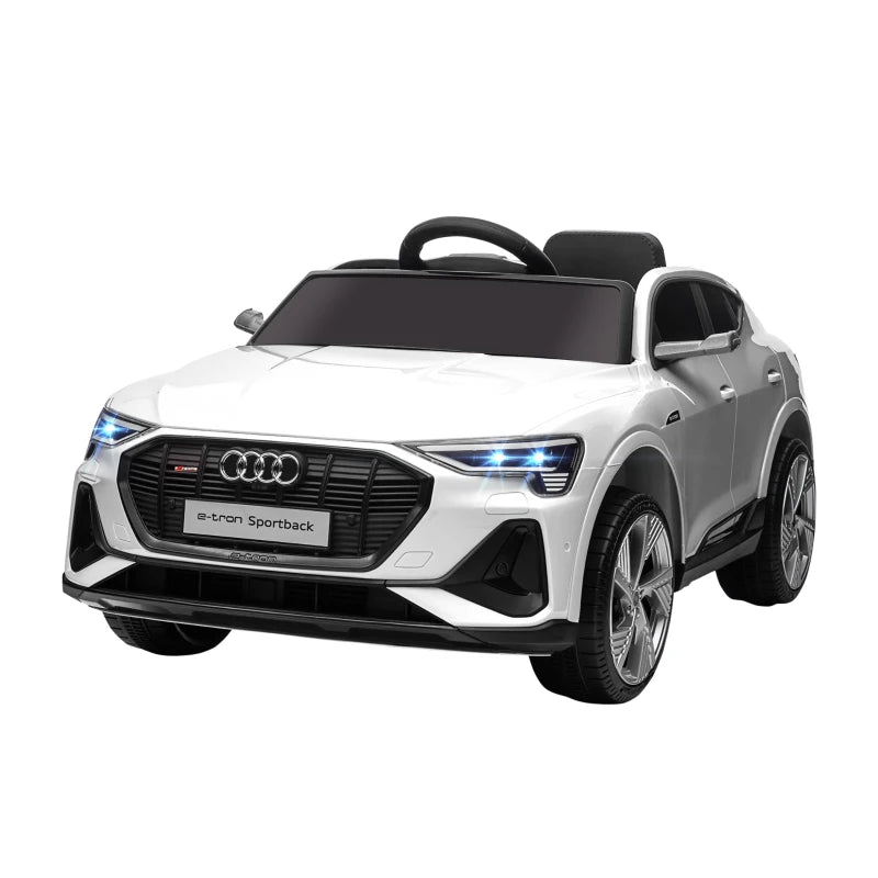 12V Kids Electric Ride-On Car, with Remote Control, Lights, Music, Horn - White