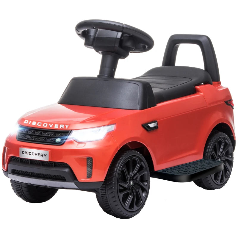 2-in-1 Land Rover Licensed 6V Kids Electric Ride On Car, Sliding Car w/ Headlights, Music, for 18-60 Months, Red