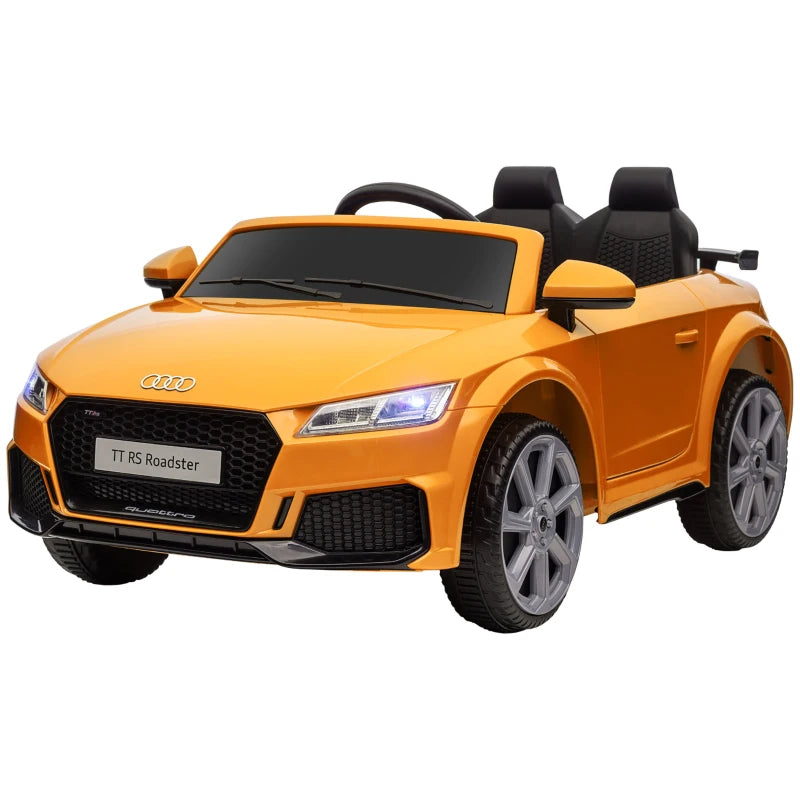 Kids Licensed Audi TT RS Ride-On Car 12V Battery w/ Remote Suspension Headlights and MP3 Player 3km/h Yellow