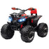 12V Quad Bike ATV with LED Lights, Music, Backrest, Forward, Backward, Red