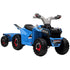 6V Quad Bike with Back Trailer, Wear-Resistant Wheels, for Ages 18-36 Months, Blue