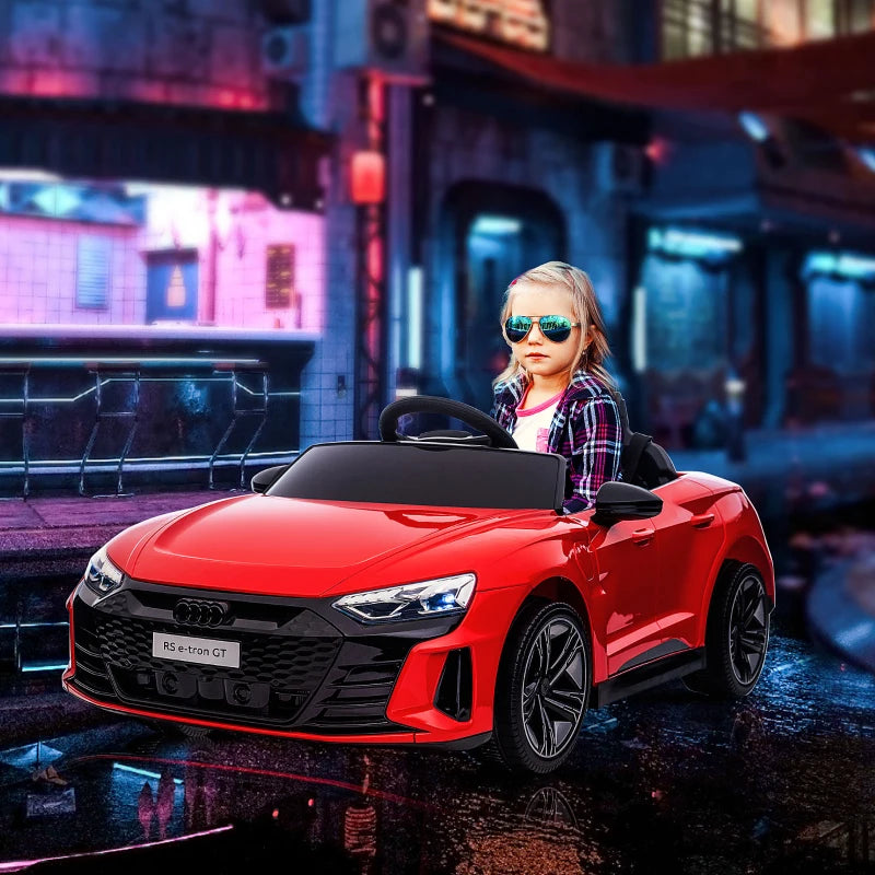 Audi Licensed 12V Kids Electric Ride-On, with Remote Control, Suspension System, Lights, Music, Motor - Red