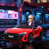 Audi Licensed 12V Kids Electric Ride-On, with Remote Control, Suspension System, Lights, Music, Motor - Red