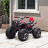 12V Quad Bike ATV with LED Lights, Music, Backrest, Forward, Backward, Red
