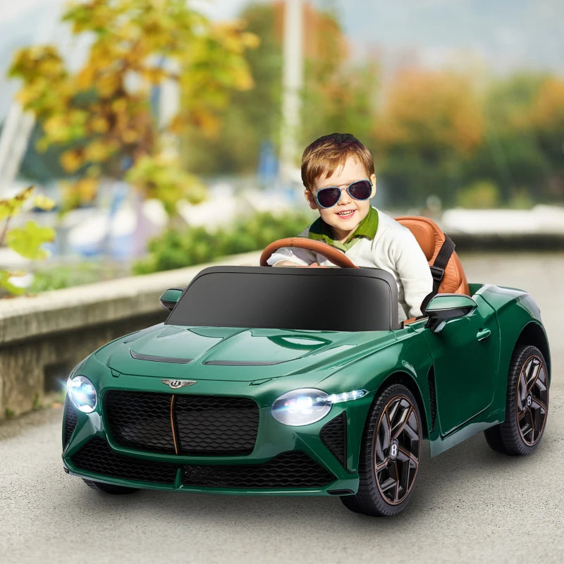 Bentley Bacalar Licensed 12V Kids Electric Car, with Remote Control, Horn, Lights, Music, Suspension Wheels, Green