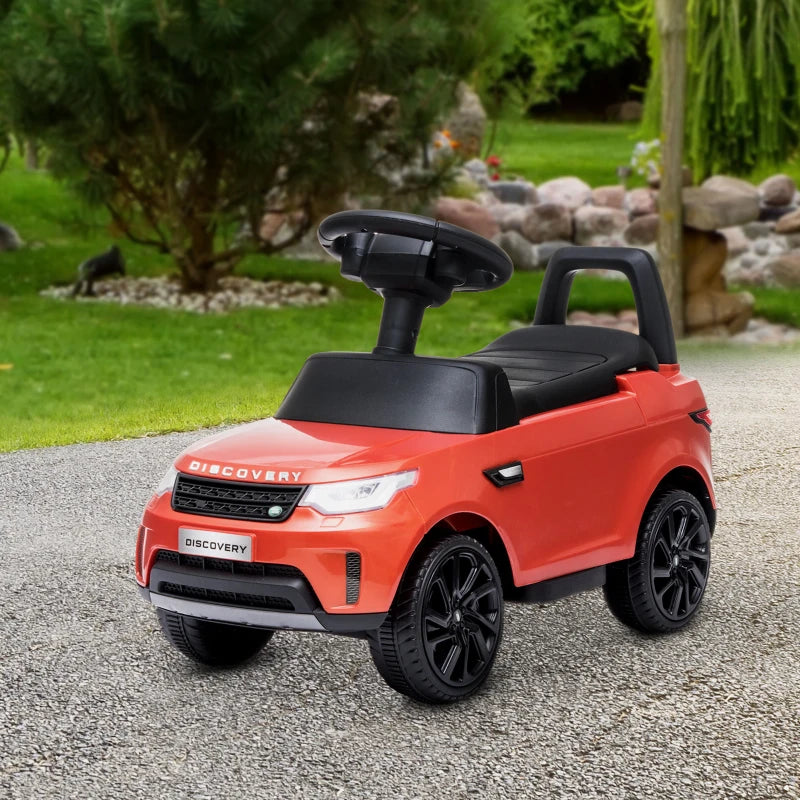 2-in-1 Land Rover Licensed 6V Kids Electric Ride On Car, Sliding Car w/ Headlights, Music, for 18-60 Months, Red