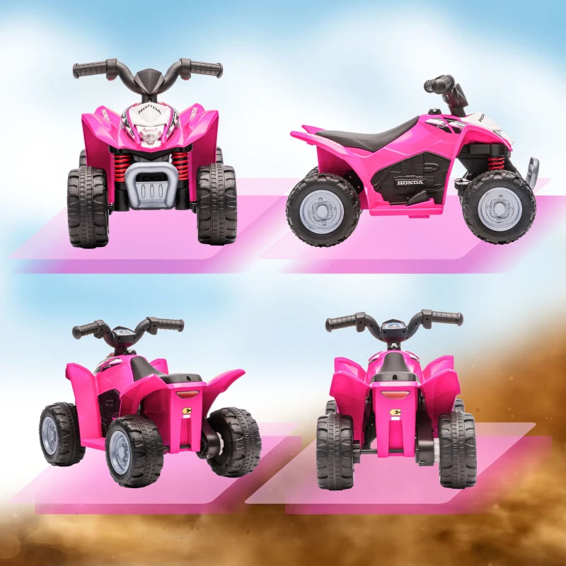Honda Licensed Kids Electric Quad Bike, 6V ATV Ride On for Ages 1.5-3 Years, Pink