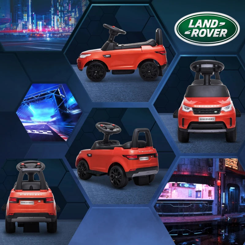 2-in-1 Land Rover Licensed 6V Kids Electric Ride On Car, Sliding Car w/ Headlights, Music, for 18-60 Months, Red