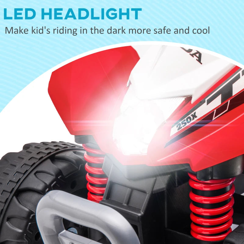 Honda Licensed Kids Electric Quad Bike, 6V ATV Ride On for Ages 1.5-3 Years, Red