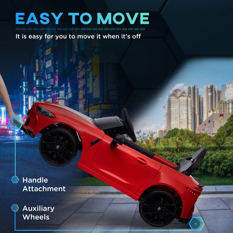 12V BMW Licensed Kids Car, with Easy Transport, Remote Control, Suspension, Music, Horn, LED Lights, Red
