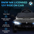12V BMW Licensed Kids Car, with Easy Transport, Remote Control, Suspension, Music, Horn, LED Lights, Black