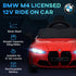 12V BMW Licensed Kids Car, with Easy Transport, Remote Control, Suspension, Music, Horn, LED Lights, Red