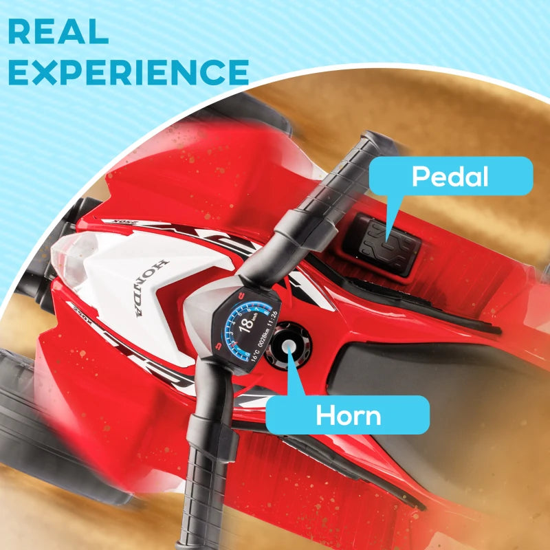 Honda Licensed Kids Electric Quad Bike, 6V ATV Ride On for Ages 1.5-3 Years, Red
