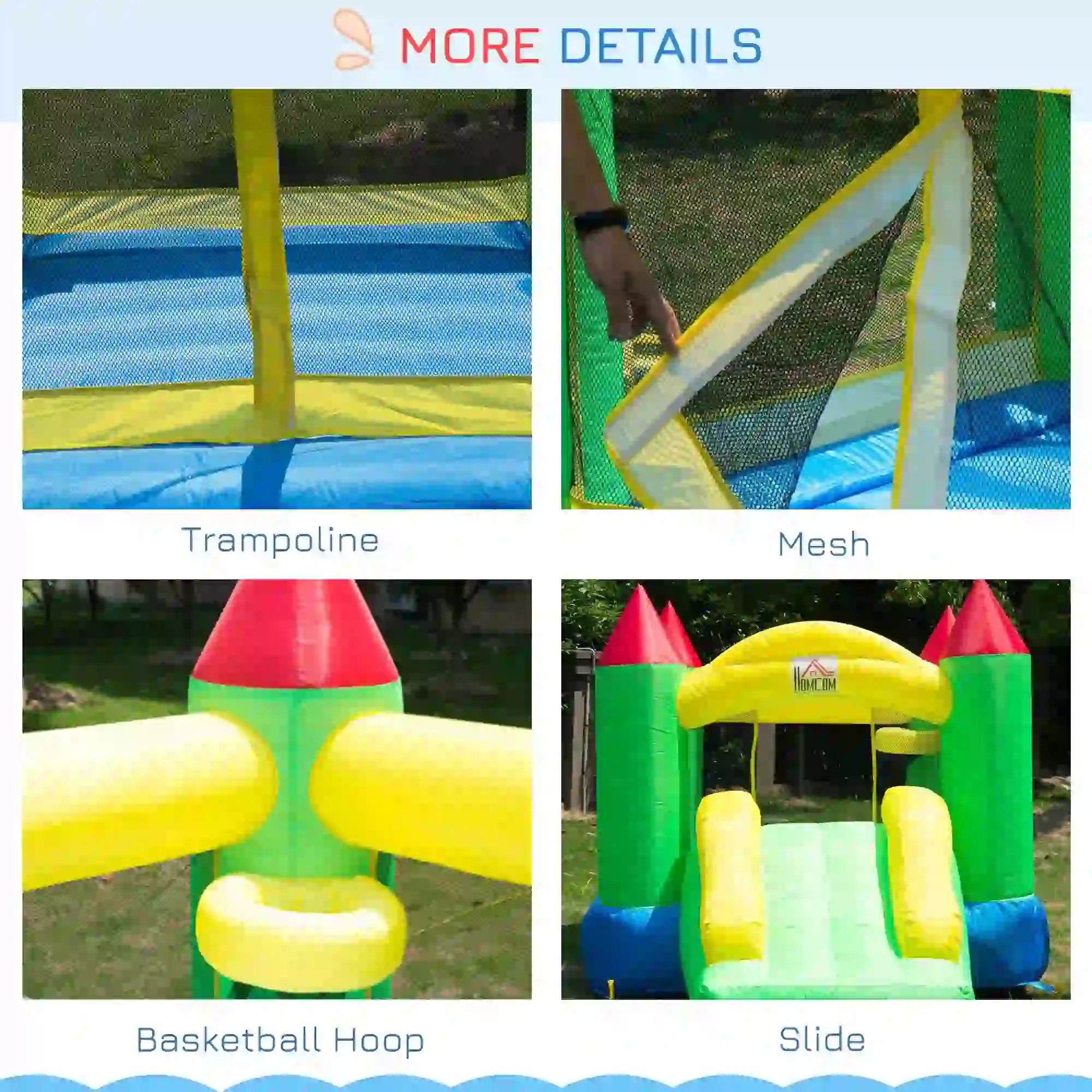 Nylon Inflatable Bouncy Castle Multi-Colour With Blower