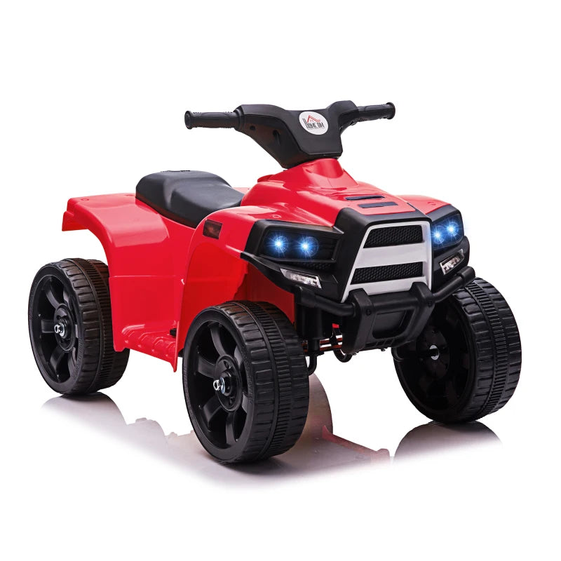 6V Kids Electric Ride on Car, ATV Toy, Quad Bike with Headlights, Horn, for Toddlers 18-36 Months Red