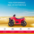 6V Kids Electric Ride on Car, ATV Toy, Quad Bike with Headlights, Horn, for Toddlers 18-36 Months Red