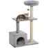 96cm Cat Tree for Indoor Cats Condo Sisal Scratching Post Cat Tower Kitten Play House Dangling Ball Activity Centre Furniture Grey