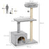 96cm Cat Tree for Indoor Cats Condo Sisal Scratching Post Cat Tower Kitten Play House Dangling Ball Activity Centre Furniture Grey