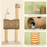 Giraffe-Designed Cat Tree, with Scratching Posts, Cat Tunnel, Toy Ball - Beige