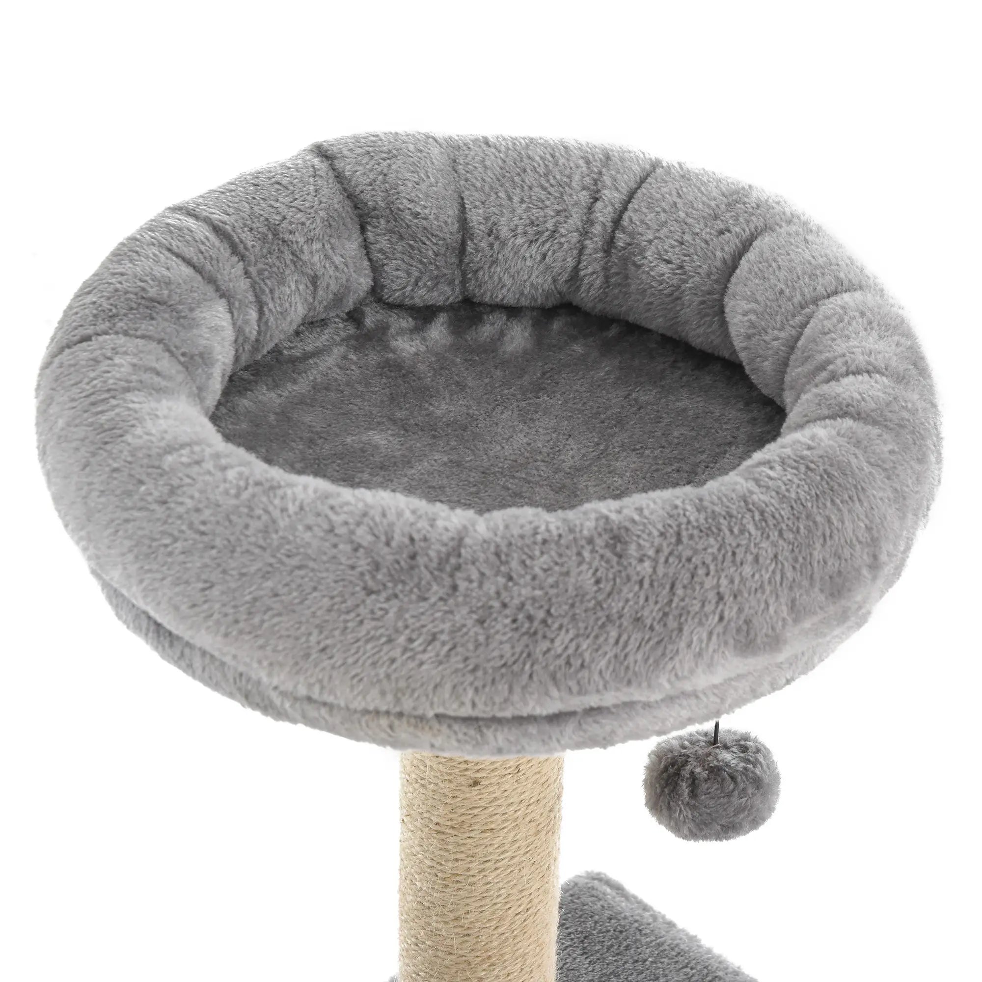 96cm Cat Tree for Indoor Cats Condo Sisal Scratching Post Cat Tower Kitten Play House Dangling Ball Activity Centre Furniture Grey