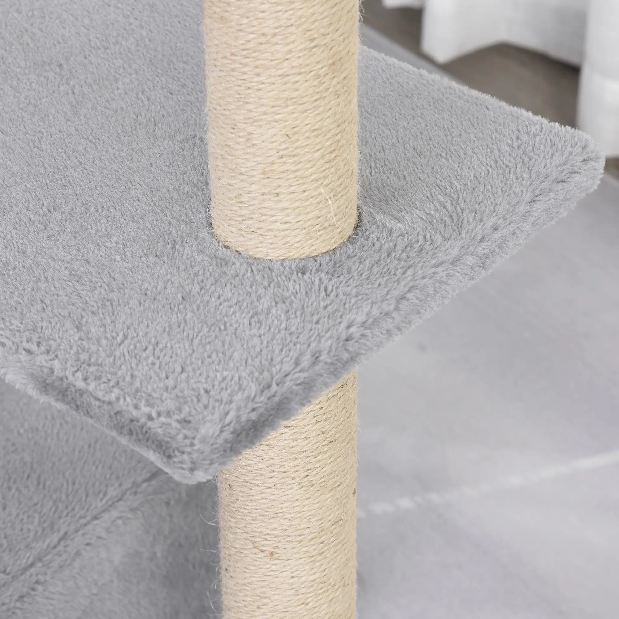 96cm Cat Tree for Indoor Cats Condo Sisal Scratching Post Cat Tower Kitten Play House Dangling Ball Activity Centre Furniture Grey