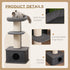 96cm Cat Tree for Indoor Cats Kitten Tower Multi level Activity Center Pet Furniture with Sisal Scratching Post Condo Removable Cover Grey