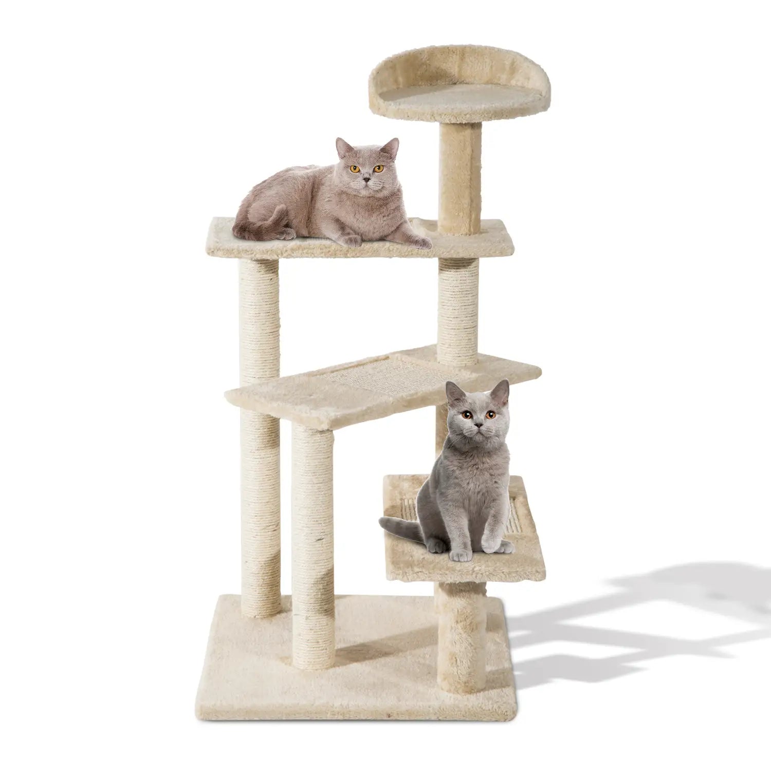 100 cm Cat Tree for Indoor Cats Kitten Scratch Scratching Post Climbing Tower Activity Centre Beige