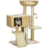 95cm Cat Tree Tower for Indoor Cats, with Scratching Post, Cat House, Toy Ball, Platform - Beige