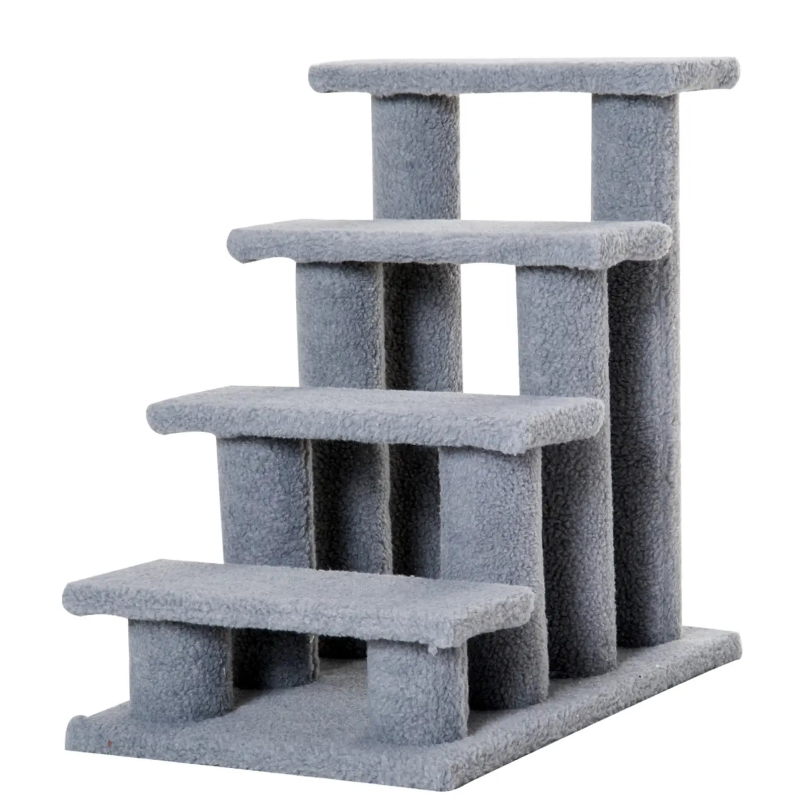 Dog Steps for Bed 4 Step Pet Stairs for Sofa Dog Cat Climb Ladder 63x43x60 cm Grey