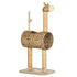 Giraffe-Designed Cat Tree, with Scratching Posts, Cat Tunnel, Toy Ball - Beige