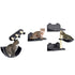 4PCs Wall-Mounted Cat Shelves w/ Scratching Post, Hammock, Nest - Dark Grey
