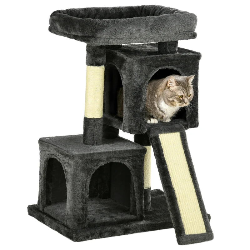 Cat Tree for Indoor Cats 83cm Cat Scratching Post Scratch Board Kitten Tower Climbing Frame Black