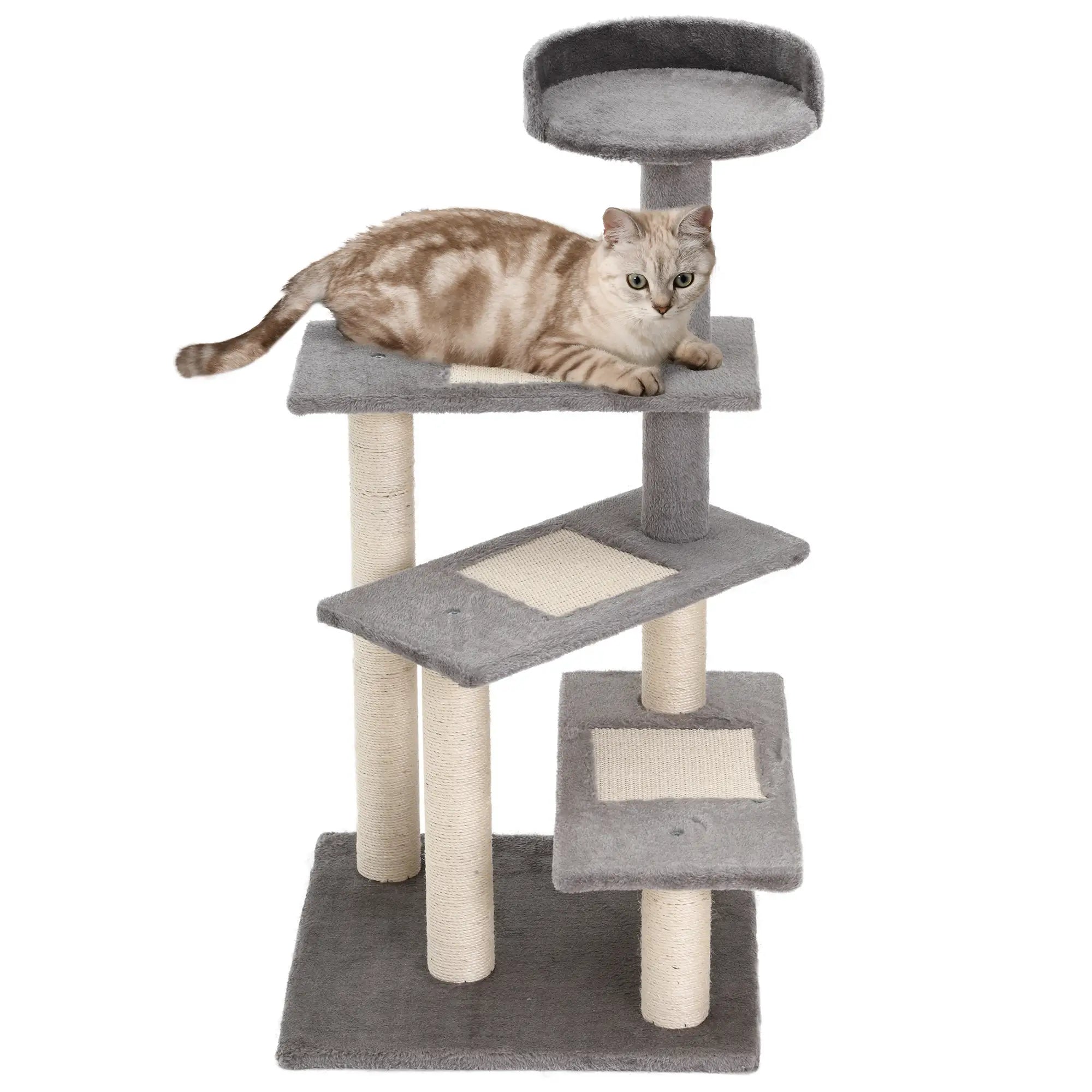 100 cm Cat Tree for Indoor Cats Kitten Scratch Scratching Post Climbing Tower Activity Centre Grey