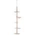 Floor to Ceiling Cat Tree for Indoor Cats 5-Tier Kitty Tower Climbing Activity Center Scratching Post Adjustable Height 230-260 cm Beige