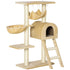 Cat Tree Tower for Indoor Cats Kitten Activity Centre Scratching Post w/ Hammock House Basket Ladder - Beige