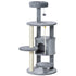 Cat Tree Tower for Indoor Cats 112cm Climbing Kitten Activity Center with Jute Scratching Post Perch Hanging Ball Toy Teasing Rope Dark grey