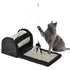 Cat Scratcher, Sisal Cat Scratching Board Mat Pad with Roller, Feather Toy, 44 x 24 x 16 cm, Grey